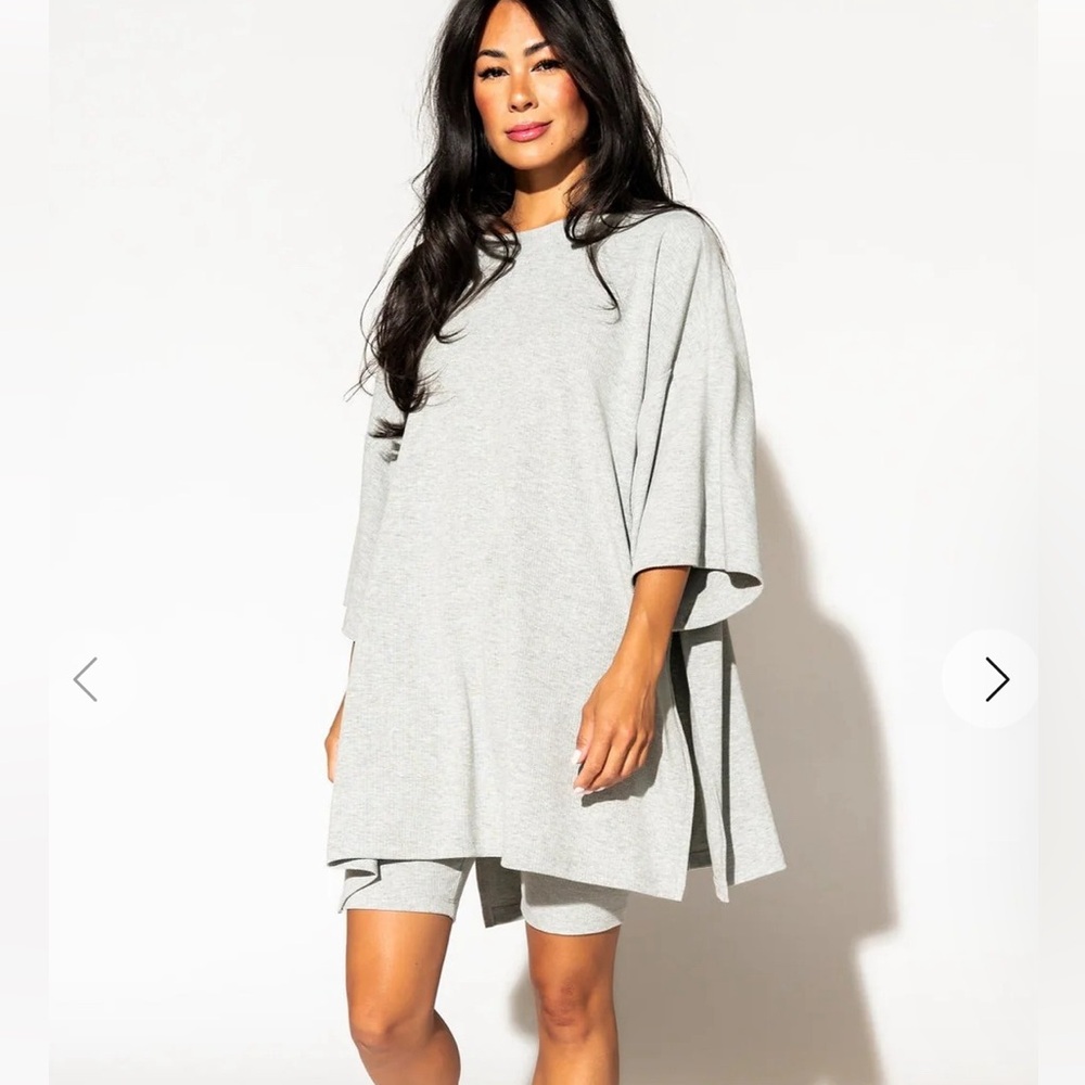 Dressed in Lala shorts set.